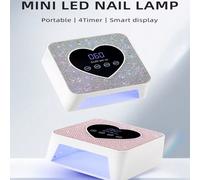 Lampe à ongles à cristaux scintillants SUN BM-25 - Sèche-ongles UV LED avec écran LCD en forme de cœur et 4 minuteries, design mignon, idéal comme cadeau de Noël/anniversaire pour les filles Blanc,ros