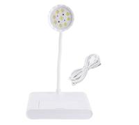Lampe à ongles avec miroir 9 LED réglable à 360 degrés longue durée de vie pour vernis gel, fonctionnement mains libres pour usage domestique et salon en plastique ABS 140 x 95 x