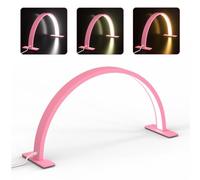 Lampe à ongles Half Moon Light pour table, lampe à ongles Lash Light Led, lampe de bureau pour l'extension de cils, le tatouage, les sourcils - Rose