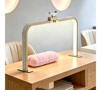 Lampe à ongles pliable 48 W pour bureau, lampe LED pour manucure (3000K-6000K) avec finition effet diamant, lampe en arc avec support pour téléphone, idéale pour tatouage (73,5x39cm)(Gold)