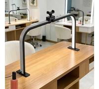 Lampe à ongles pliable 48 W pour bureau, lampe LED pour manucure (3000K-6000K) avec finition effet diamant, lampe en arc avec support pour téléphone, idéale pour tatouage (73,5x39cm)(Black)