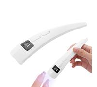 Lampe à ongles UV, lumières de vernis gel, séchoir portable, affichage LCD de minuterie, fonction de durcissement rapide, utilisation compacte en salon de voyage, 15,5 cm, rose blanc, ABS