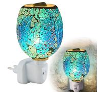 Lampe À Parfum Électrique, Brûleur À Mazout Électrique, 10W 220V 3D Lampe Daromathérapie Sur Prise De Courant, Abat-Jour Bleu Brûleur À Cire En Verre Pour Bureau, Chambre, Yoga, Cadeaux, Maison