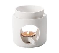 Lampe À Parfum en Céramique avec Porte-Bougie À Thé | Brûleurs De Fonte De Cire Chauffe-Plat - Lampe Aromatique | Diffuseur D'huiles Parfumées Et De Cires Parfumées | Bol Amovible | sur Face Rainurée