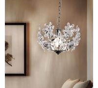 Lampe À Pendu En Forme De Feuille Chromé En Acrylique Design De Fleurs