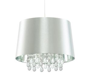 Lampe à pendule en soie artificielle de salon suspendu au plafond en cristal dans un ensemble comprenant des ampoules LED