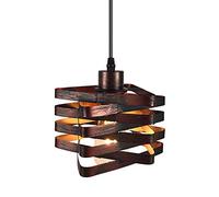 Lampe à penters en Fer forgé Industriel American Retro Spiral Chandelier Dining Room Salon Kitchen Island Modern Light Aymture Aspin for (Bronze Rust)