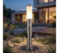 Prises d'éclairage extérieur lampadaire de jardin détecteur de mouvement en acier inoxydable dans un ensemble comprenant des ampoules LED
