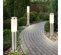 Lampe à Pied Lampadaire Détecteur de Mouvement Prises E27 IP44 3er Set