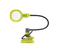 RYOBI - Lampe Loupe éclairée LED Sans Fil 18V ONE+ RML18-0 - Corps flexible de 40 cm, Tête Orientable, Pince de fixation, 2 zones de loupe x2,25 et x5 - Batterie Non Incluse