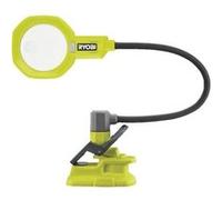 RYOBI - Lampe Loupe éclairée LED Sans Fil 18V ONE+ RML18-0 - Corps flexible de 40 cm, Tête Orientable, Pince de fixation, 2 zones de loupe x2,25 et x5 - Batterie Non Incluse