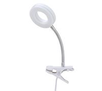 Lampe à pince blanche lampe à pince lampe à pince LED avec prise, lampe de table liseuse, spot mobile, métal, 1x LED 4W 330Lm 3000K, DxH 9x21 cm