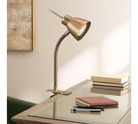 Lampe de chevet Lampe à pince laiton ancien Lampe de table avec spot mobile, métal, 1x LED 3 watts 165 lm, LxlxH 24x24x37,5 cm