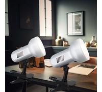 Lampe à Pince de Table Chambre à Coucher Chevet Argent H 21 CM 2x
