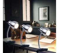 Lampe à Pince de Table Chevet Liseuse LED Bras Flexible Chambre à Coucher 3W 3x