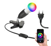 Lampe à pince E27 LIK noire incl. Smart Home Lampe LED RGBW 8,89W 892lm