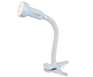 Lampe à pince Flexo lampe de bureau blanche lampe à pince lampe de lecture mobile, métal plastique, 1x douille E14, H max.