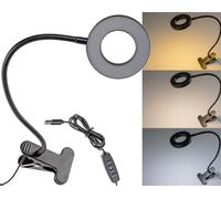 Lampe à pince LED 40 cm col de cygne dimmable 55 lumens avec connexion USB couleur de la lumière 3000k 4500k 6000k réglable