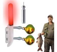 Lampe à pince pour canne à pêche - Lampe à pointe de canne rechargeable, détecteur de poisson à bâton lumineux, cloche en cuivre en PVC, indicateur d'alerte | Accessoire de pêche professionnel débutan