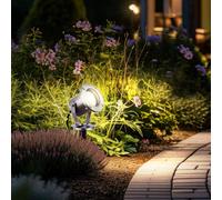 Lampe de jardin LED GU10 avec piquet de terre Projecteur extérieur Projecteur de jardin IP65 Projecteur extérieur en acier inoxydable, avec spot orientable, 1x 4,8W 400Lm blanc chaud, DxH 9,8x30,5 cm