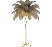 Lampe à plumes, 1.6m Plume d'Autruche Naturelle Blanc Lampadaire Moderne Interrupteur À Pied Dimmable Romantique Fille Chambre Décorative Lumière Sur Chambre/Salle Manger/Salon(47.2 * 31.5in)