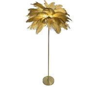 Lampe à plumes, 160 cm, lampe à plumes avec plumes d'autruche naturelles (ne contient pas de sources lumineuses), avec interrupteur à pédale, lampe de bureau à intensité variable pour table de chevet,