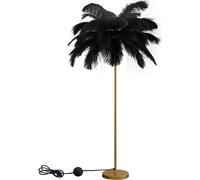 Lampe à plumes, 160 cm, lampe à plumes avec plumes d'autruche naturelles (ne contient pas de sources lumineuses), avec interrupteur à pédale, lampe de bureau à intensité variable pour table de chevet,