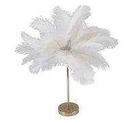 Lampe à Plumes, à côté de la Lampe de Table, Veilleuse de Charge USB à 3 Couleurs avec Base en Métal, Lampe de Table de Chevet à Commande Tactile pour Chambre à Coucher, Salon