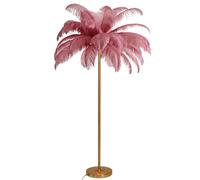 Lampe à Plumes sur Pied Dimmable - Corps Doré, 160 cm de Haut - Lampadaire de Lecture pour Salon, Chambre à Coucher - G4-LED