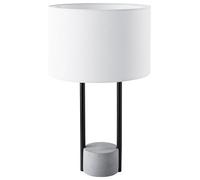 Lampe à Poser 60 cm Blanche et Noire avec Socle en Béton E27 Max 60W pour Éclairage de Salon ou Chambre Moderne Urbaine et Minimaliste Beliani