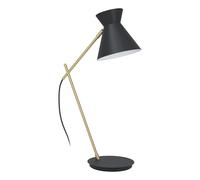 Lampe à poser AMEZAGA E27 1X10W en acier noir et laiton 355x160x575mm