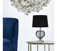 LAMPE A POSER ARGENT FONCE 28X45 CM