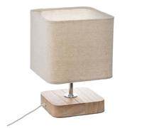 Lampe à Poser - Atmosphera - Toxey - 21cm - Bois Massif - Beige - Design Contemporain