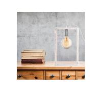 The Home Deco Factory - Lampe à poser avec cadre en bois Louise - H. L. 18 cm - Blanc - Louise Blanc