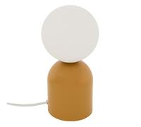 Lampe à poser avec globe opalin et base en acier Jaune 10x23 cm