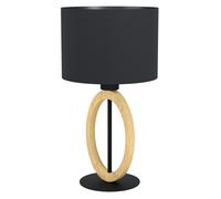Lampe à poser B1 E27 1X40W en acier et bois noir et marron D230mm