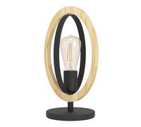 Lampe à poser BASILDON E27 1X40W en acier et bois noir et marron 190x160x345mm