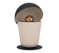Lampe à poser BATABANO E27 1X40W en acier couleur sable et noir D180mm