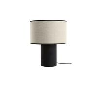 Lampe à poser bi-matière en lin et coton noir H36 cm SLOT