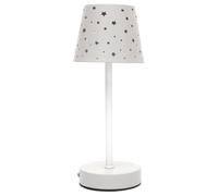 Lampe à Poser Blanche Abat-Jour étoiles ajouré Rechargeable USB-C