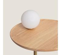 Lampe À Poser Bois Et Verre Brandt Blanc-Doré