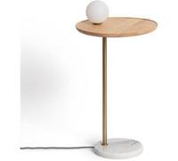 Lampe à Poser Bois et Verre Brandt Blanc-Doré Blanc-Doré G