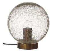 Generique Lampe à poser boule Lounge – Verre ciselé transparent – 22 cm