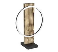 Lampe à poser BOYAL LED 1X12W en acier et bois noir et marron rustique 300x150x425mm