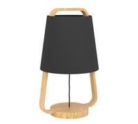 Lampe à poser CAMALOZA E27 1X40W en acier et bois noir et marron D240mm