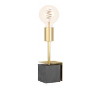 Lampe à poser CARMITA E27 1X40W en acier et pierre laiton brossé et noir D45mm