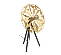 Lampe à poser CASTANUELO E27 1X40W en acier noir et or 370x270x575mm