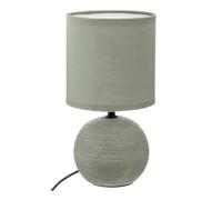 Atmosphera - Lampe à poser céramique Timéo vert kaki strié H25 cm