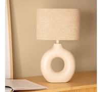 TechBrey Lampe à poser Céramique et Tissu Memphis Beige Beige G