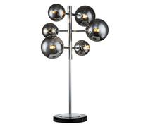 Lampe à poser chic avec globes chrome LUCIA